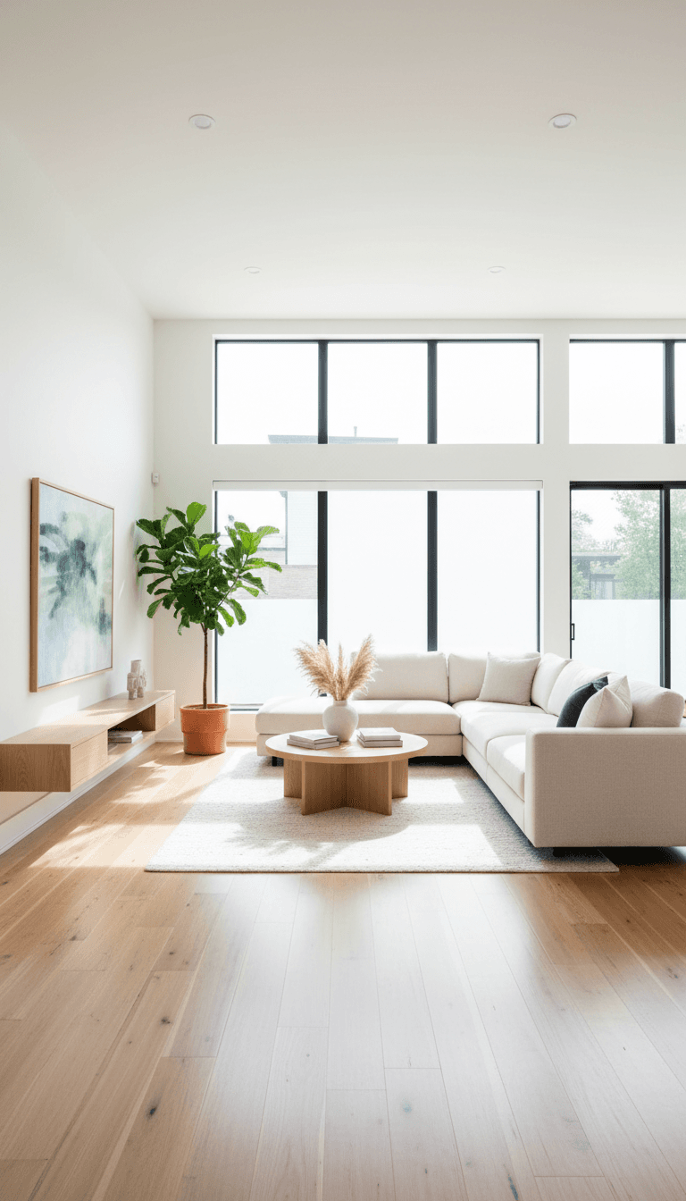 Modern home with premium hardwood flooring and natural lighting